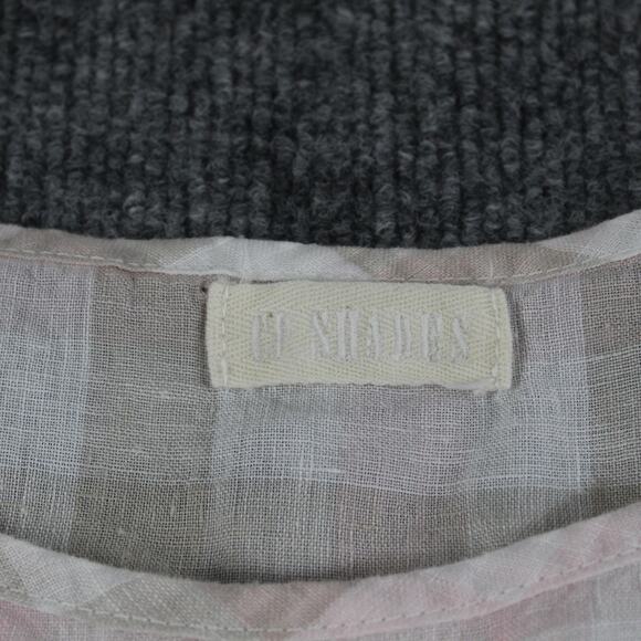 CP Shades Dress Small Hazel Linen Plaid Gingham Midi Casual Romantic Feminine - Picture 4 of 8